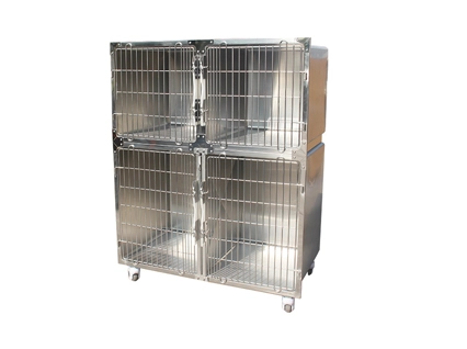 PJJY-02 4 portes en acier inoxydable chien cages vétérinaire